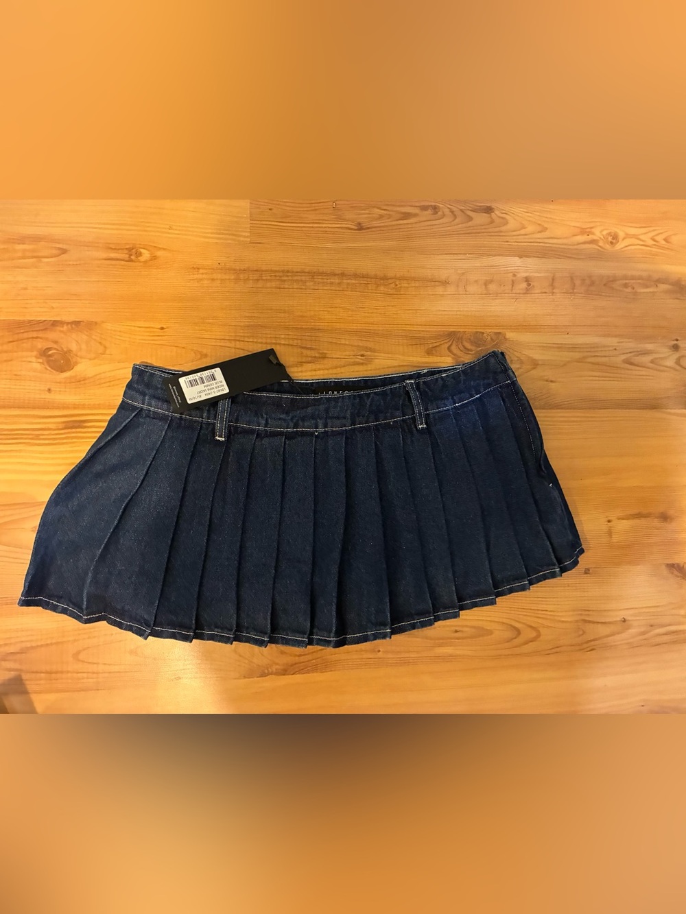 Lioness NWT Dark Blue Denim Pleated Mini Skort - Women Sz M